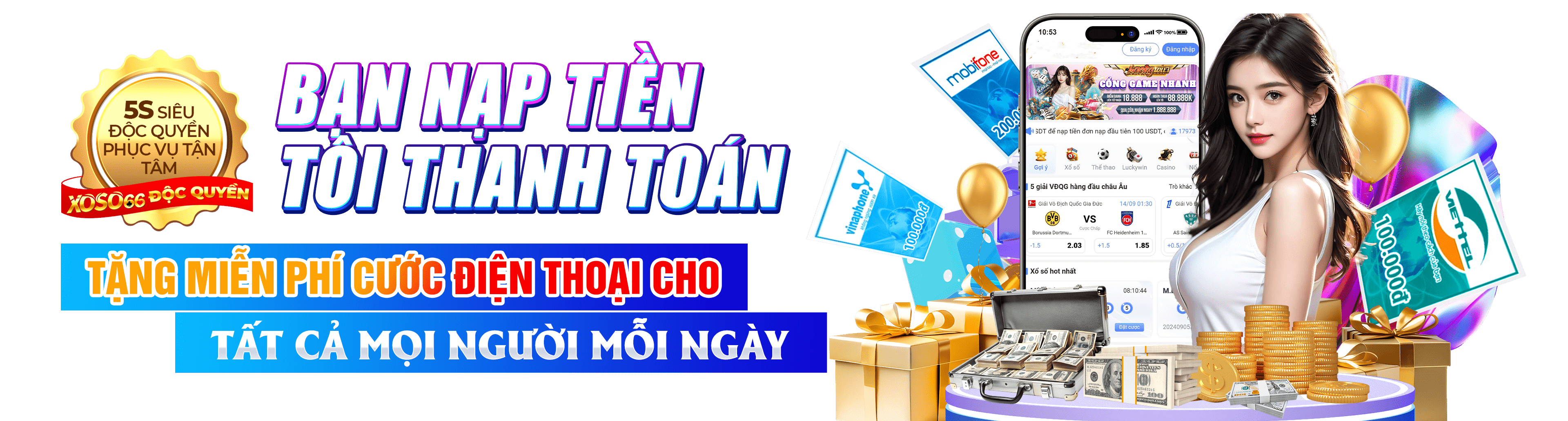 Hình ảnh quảng cáo của hot54 hiển thị nền tảng và các lợi ích