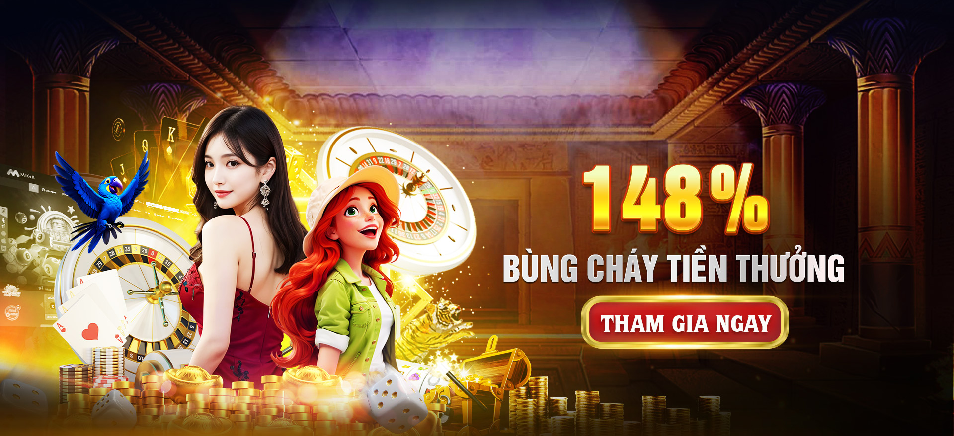 Hình ảnh quảng cáo của hot54 hiển thị nền tảng và các lợi ích